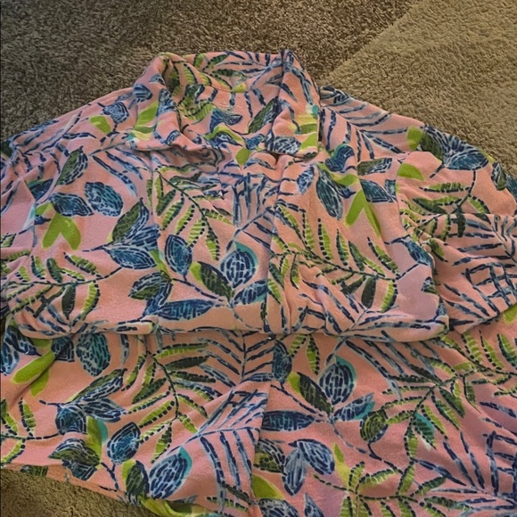 Pink and Blue Leaf Print PJ Set - Picture 1 of 3